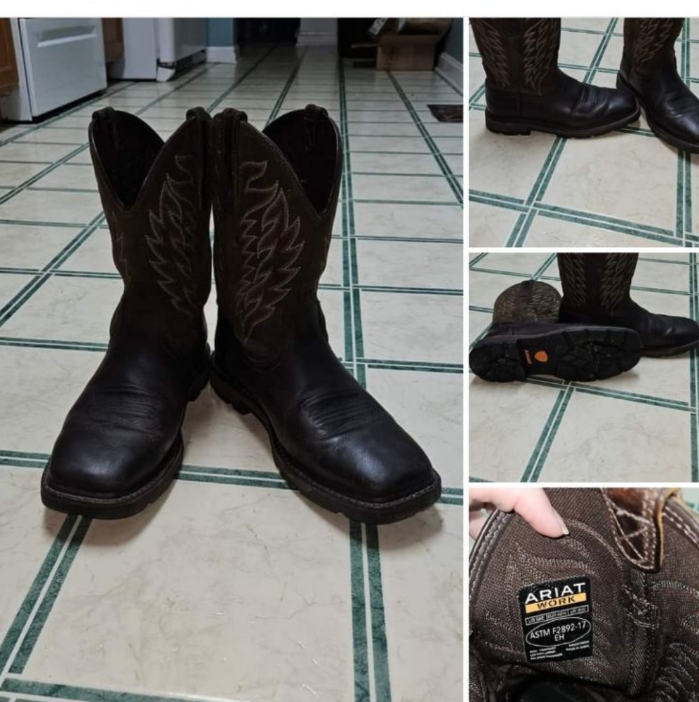 GREAT CONDITION, WORN A HANDFUL OF TIMES MENS ARIAT BOOTS. SIZE 9EE.